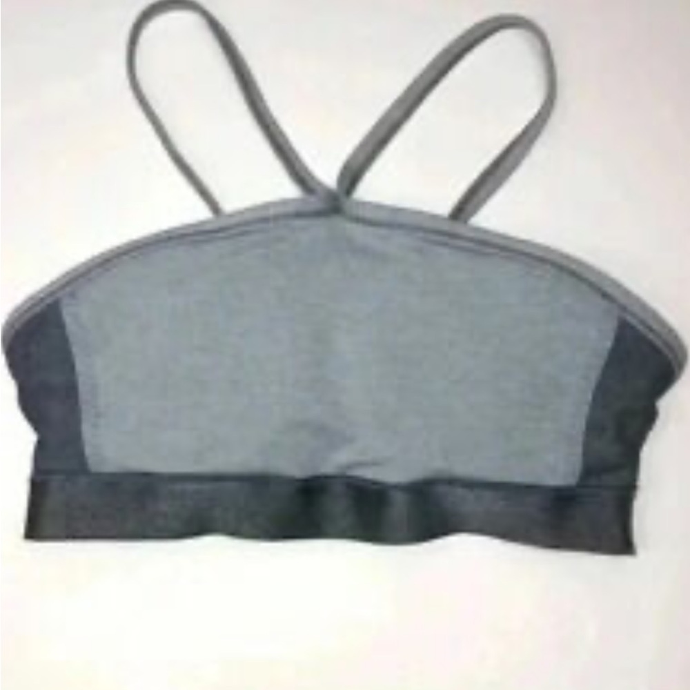 NWT Athleta Renew‎ Seamless Sports Bra XL Heathered Gray Strappy Yoga Bralett